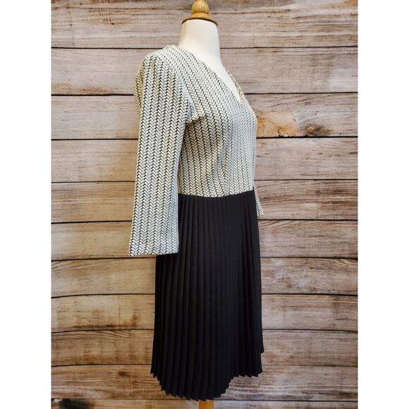 Anthropologie Ganni Jersey Dress Black White Jacquard Small - Picture 2 of 9